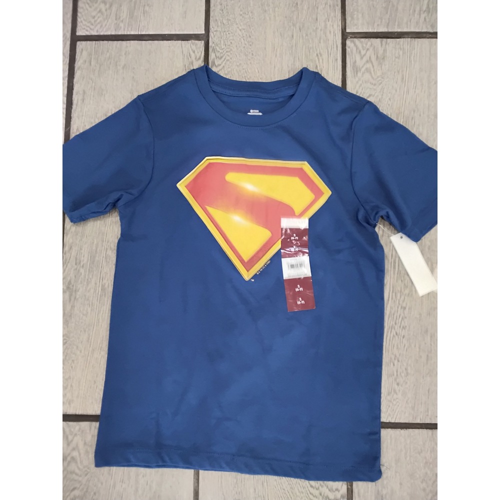 DC Comics Superman Boys Blue‎ Graphic T-Shirt Short Sleeve S 6/7 NWT
